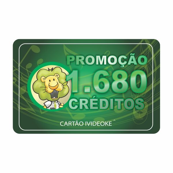 Cartão pré pago com 1.680 créditos. (LIBERAÇÃO ONLINE) | Videoke